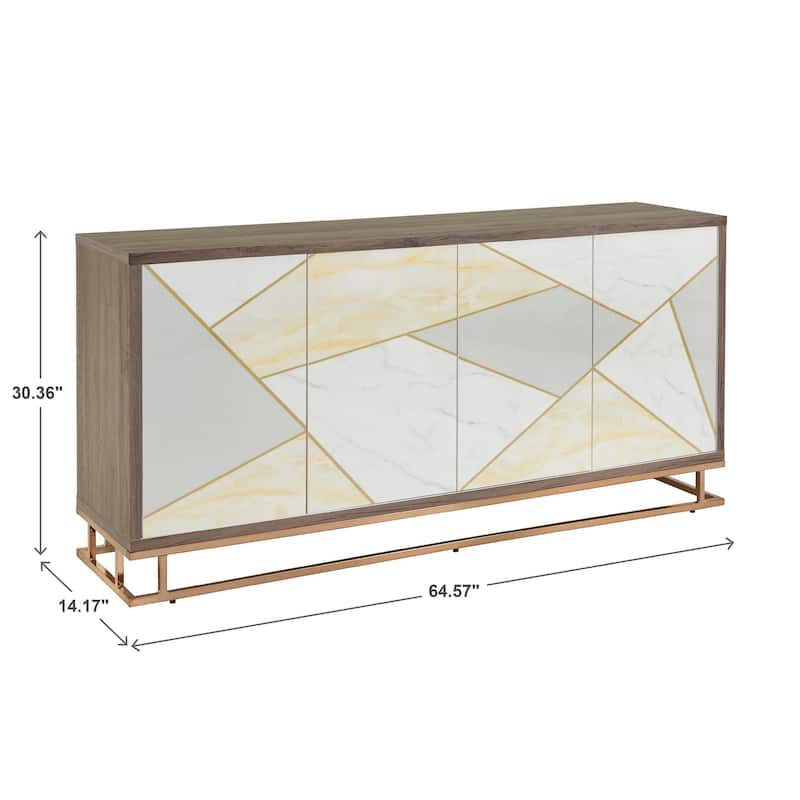 Kew Champagne Gold Finish Cabinet Sideboard by iNSPIRE Q Bold