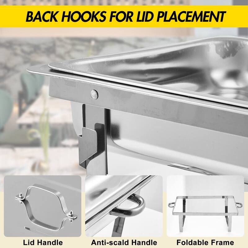 2/4 Packs Chafing Dishes for Buffet 8QT Stainless Steel
