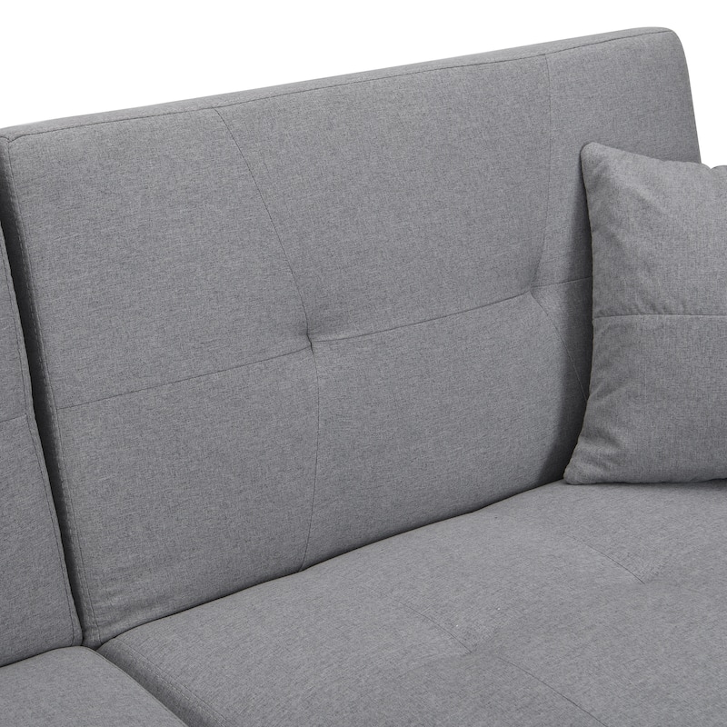 Convertible Sofa Bed with Wireless Audio Transmission, Linen Lounge Sofa Bed with 2 Speakers, Love Seat Couches