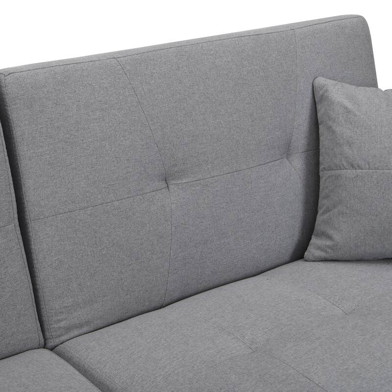 Folding Ottoman Sofa Bed with Stereo, Gray, MDF Material