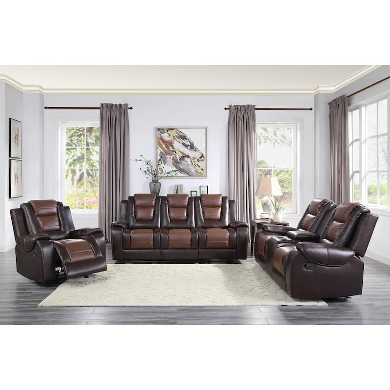 Grete Light Dark Brown Premium Faux Leather Glider Reclining Chair