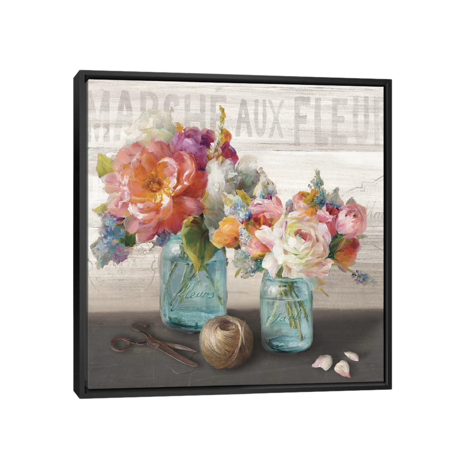 iCanvas "French Cottage Bouquet III" by Danhui Nai Framed Canvas Print