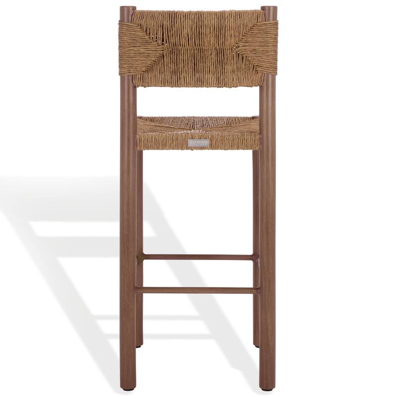 SAFAVIEH Couture Outdoor Patio Furniture Romona 30-inch Barstool, Fully Assembled (Set of 2) - 18"W x 20"D x 43"H