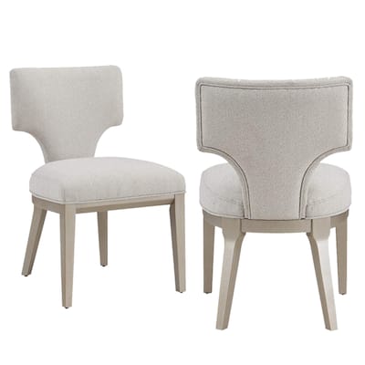Champagne Fabric Upholstered Wood Frame Dining Chair, Set of 2, Sturdy Dining Chair for Dining Rooms - 19