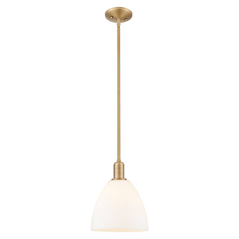 Innovations Lighting Endless Possibilities Arcadia - Bristol - 1 Light 9" Stem Hung Mini Pendant - Brushed Brass/Matte White
