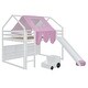 preview thumbnail 39 of 38, Full Size Wooden Loft Bed with House-shaped Frame & Slide