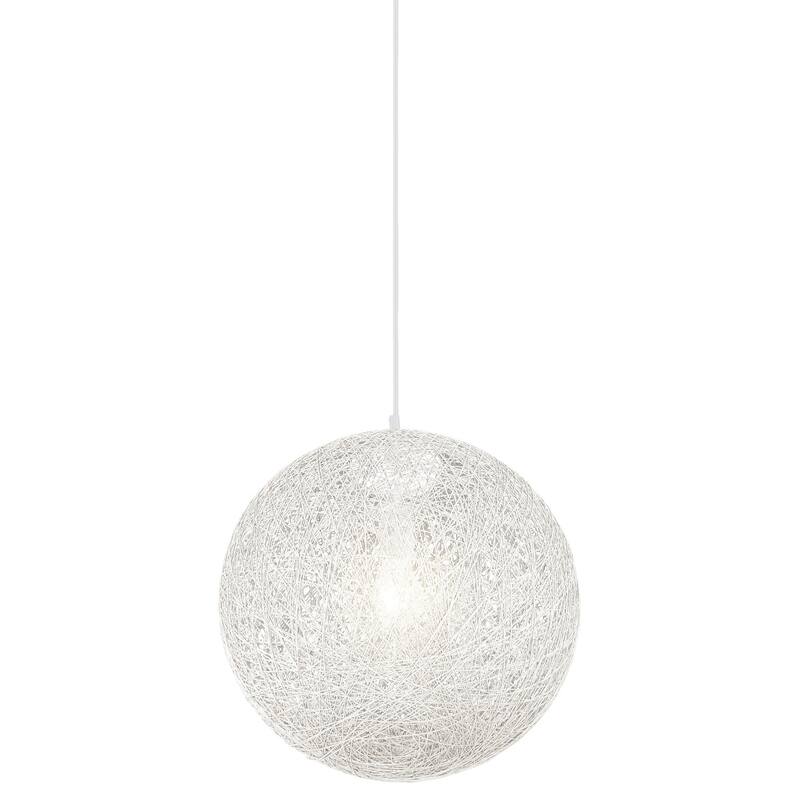 Kovacs P5570 Entwined 1 Light 16" Wide Pendant with Rattan Shade - Matte White