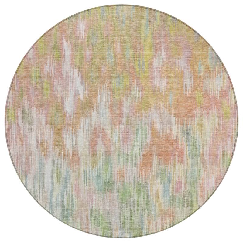 Machine Washable Indoor/Outdoor Modern Watercolor Chantille Rug