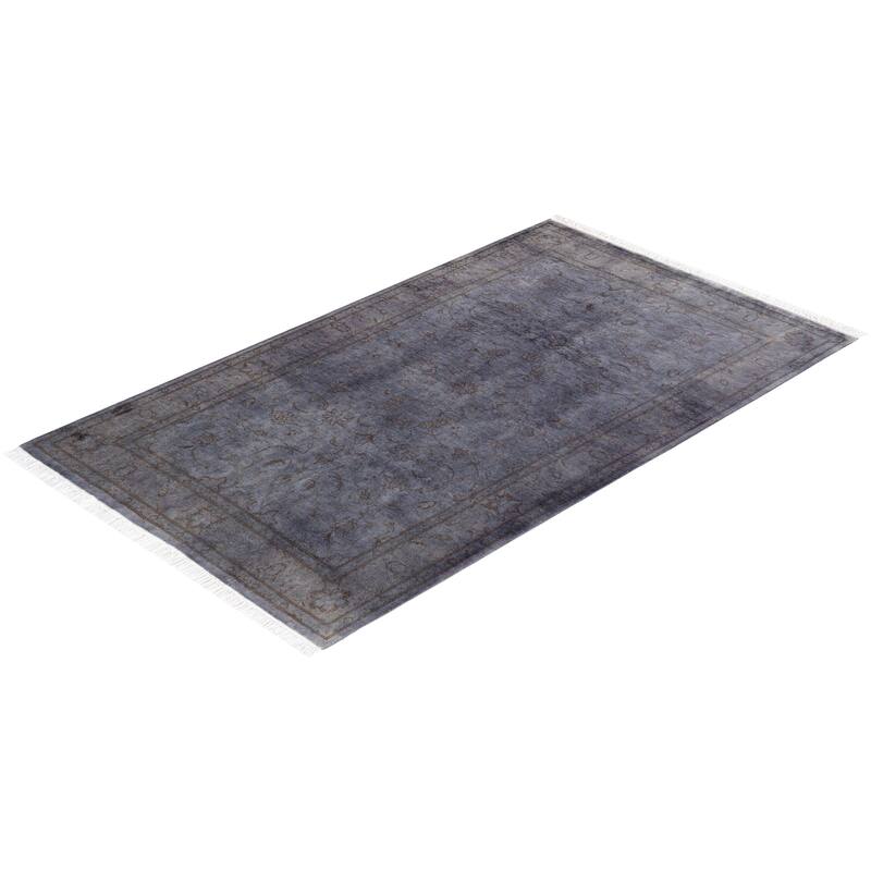 Overton Hand Knotted Wool Vintage Inspired Modern Contemporary Overdyed Purple Area Rug - 3' 3" x 5' 5"