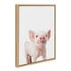 preview thumbnail 8 of 9, Sylvie Baby Piglet Animal Print Framed Canvas Wall Art by Amy Peterson Plastic - 18x24 - Brown