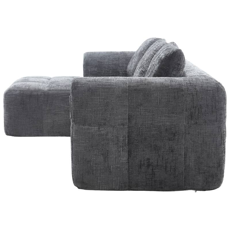 98.42" Modular L-Shaped Sofa with Chaise, Side Pockets, No Compression