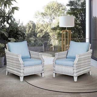 2 Piece Patio Furniture Chair Outdoor Rattan Chair