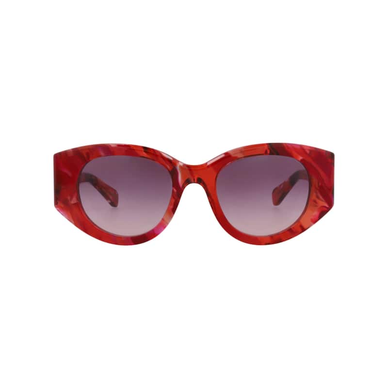 Chloé Round-Frame Recycled Acetate Sunglasses - Red Red Violet - Multi - Purple Lens