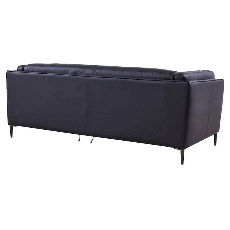 Primrose Navy Leather Sofa with Power Footrest