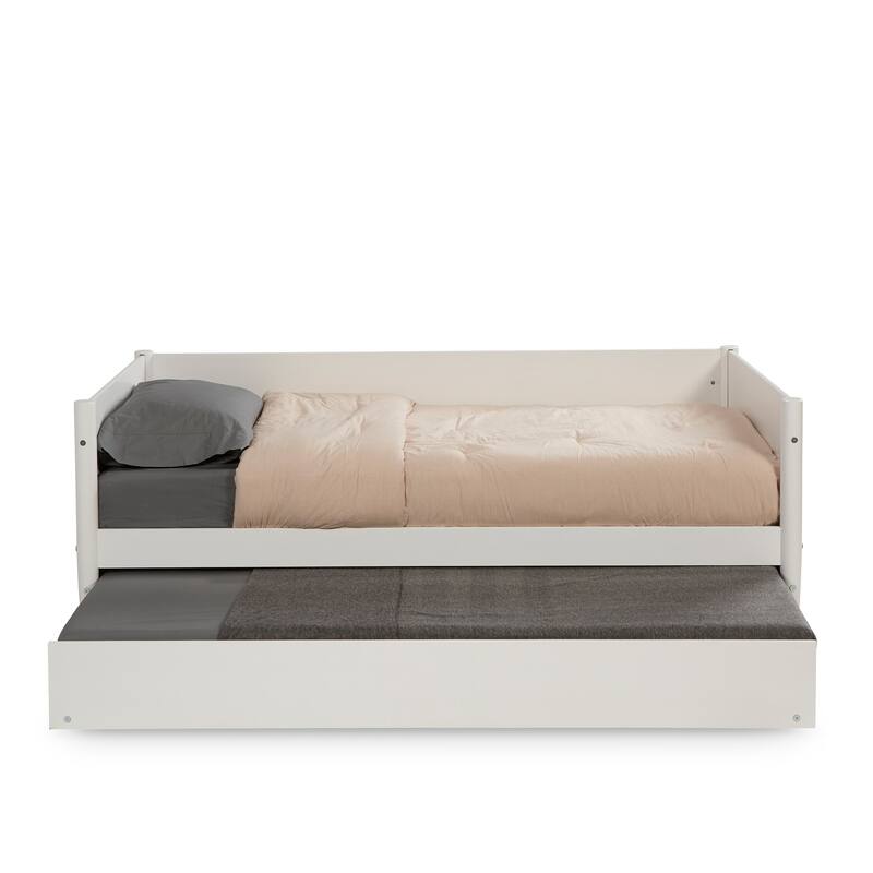 Mid-Century Modern Twin Size Day Bed with Twin Trundle