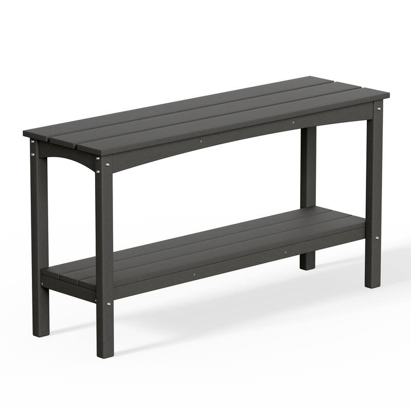Laguna Hdpe All Weather Outdoor Patio Two Shelf Table