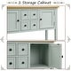 preview thumbnail 59 of 61, Vintage Elegant Style Buffet Sideboard Console Table with 4 Storage Drawers, 2 Cabinets & Bottom Shelf (Antique Gray)