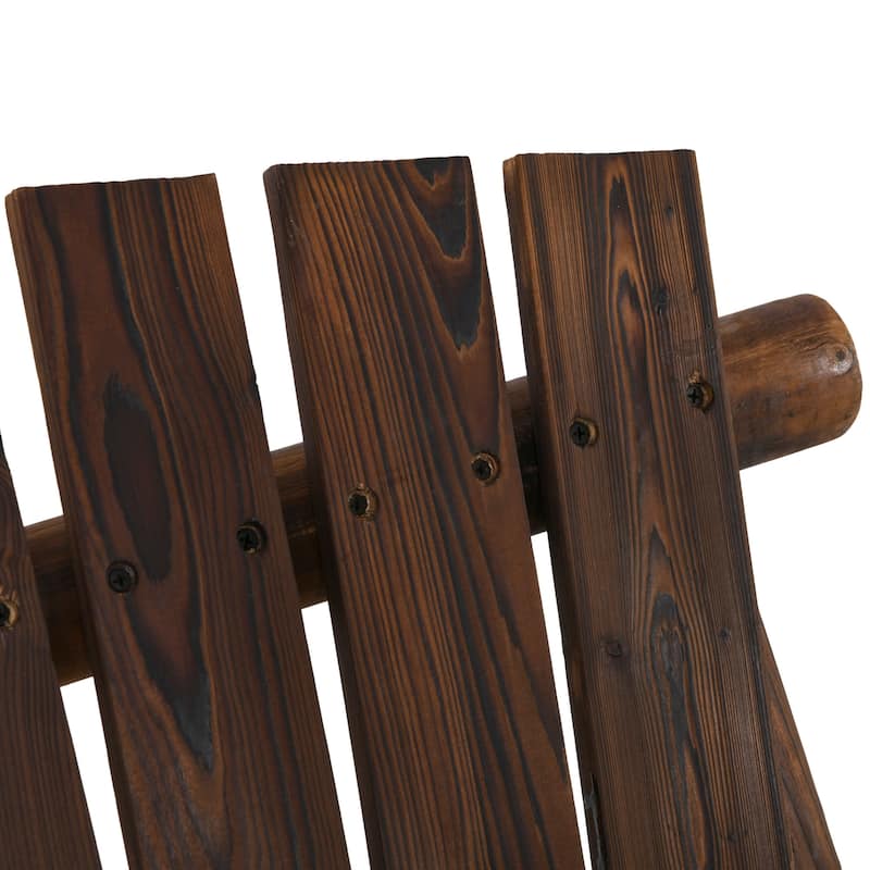 Outsunny 6.5' Outdoor Rustic Loveseat 2 Person Freestanding Solid Wood Natural Log Garden Swing