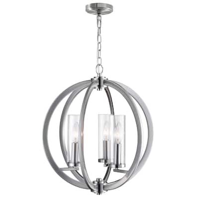 Elton 3 Light Chandelier With Satin Nickel Finish - Satin Nickel