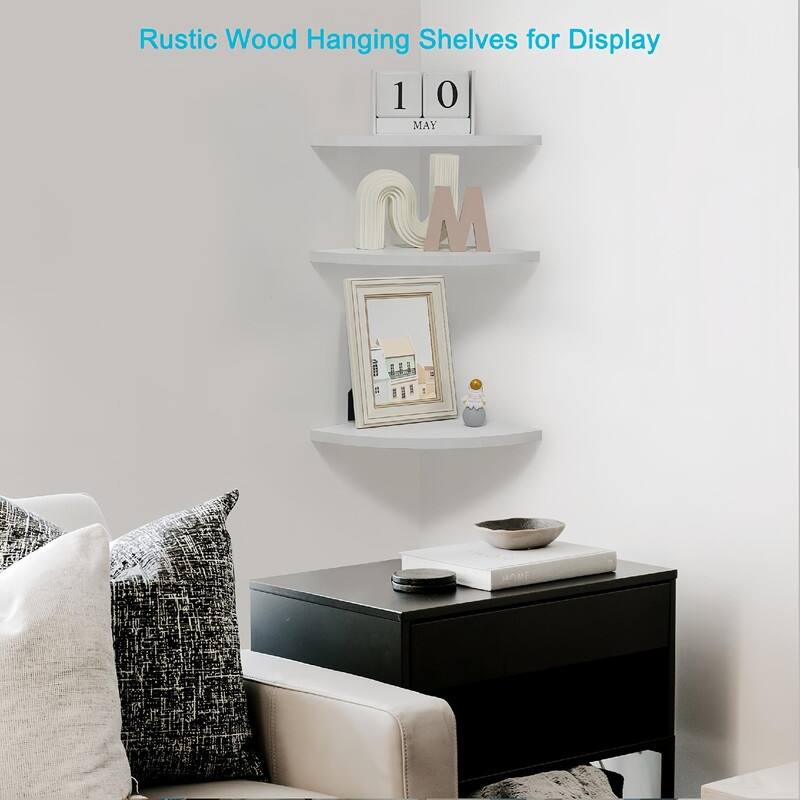 Corner Wall Shelves - 10"D x 10"W x 0.7"H