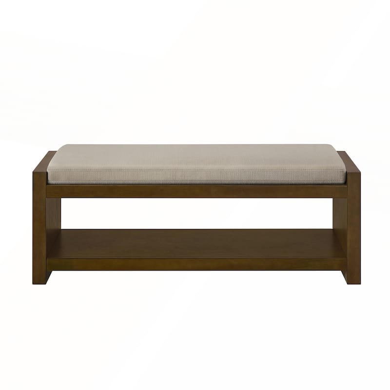 47in Accent Bench with Lower Shelf Shoe Rack