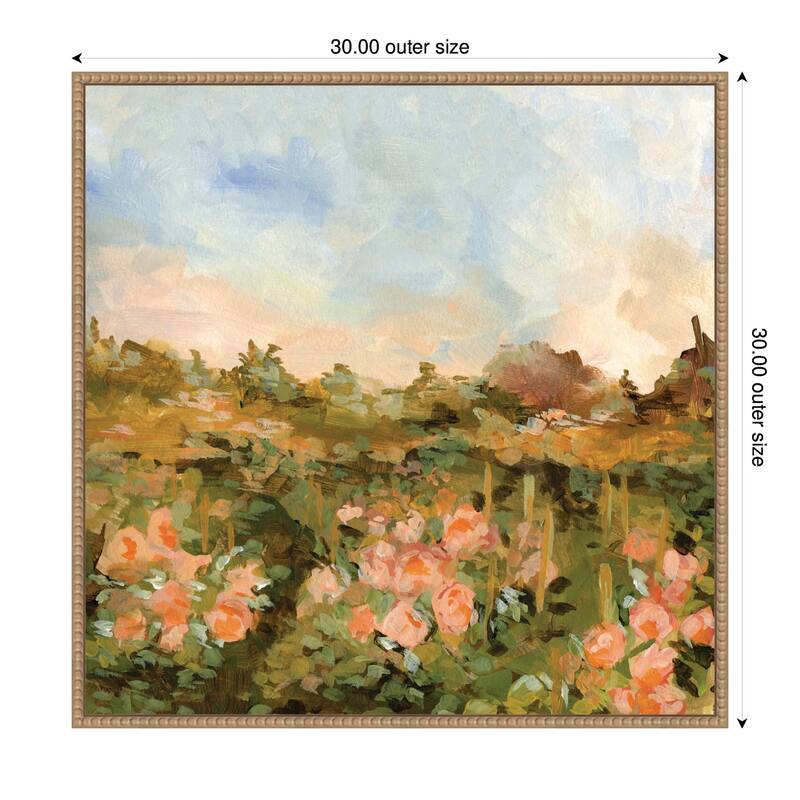 Kate and Laurel Rose Garden by Annie Quigley Framed Canvas Wall Art Print