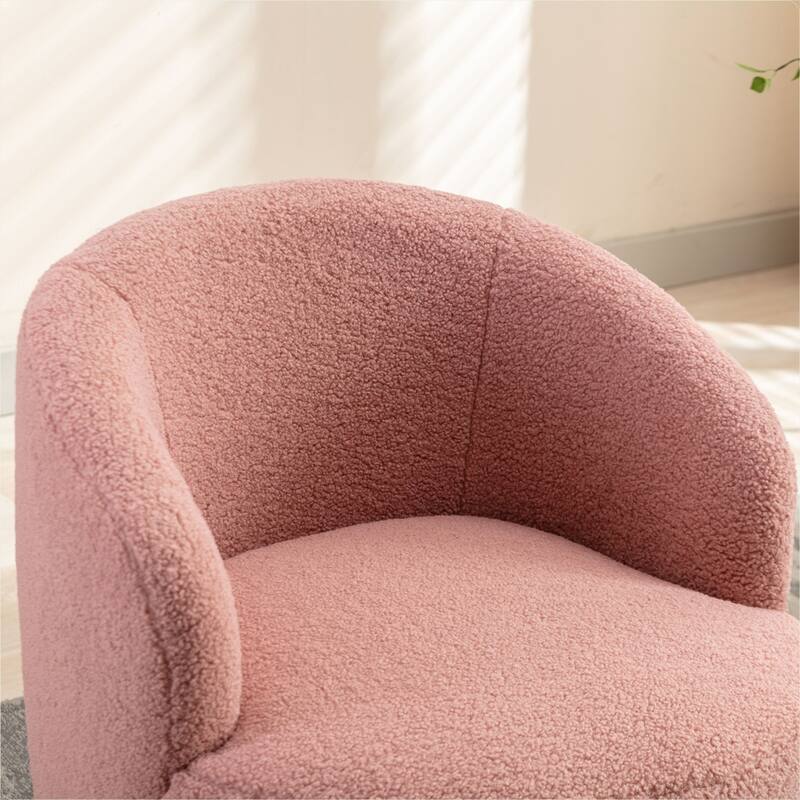 Teddy Fabric Swivel Accent Armchair Barrel Chair