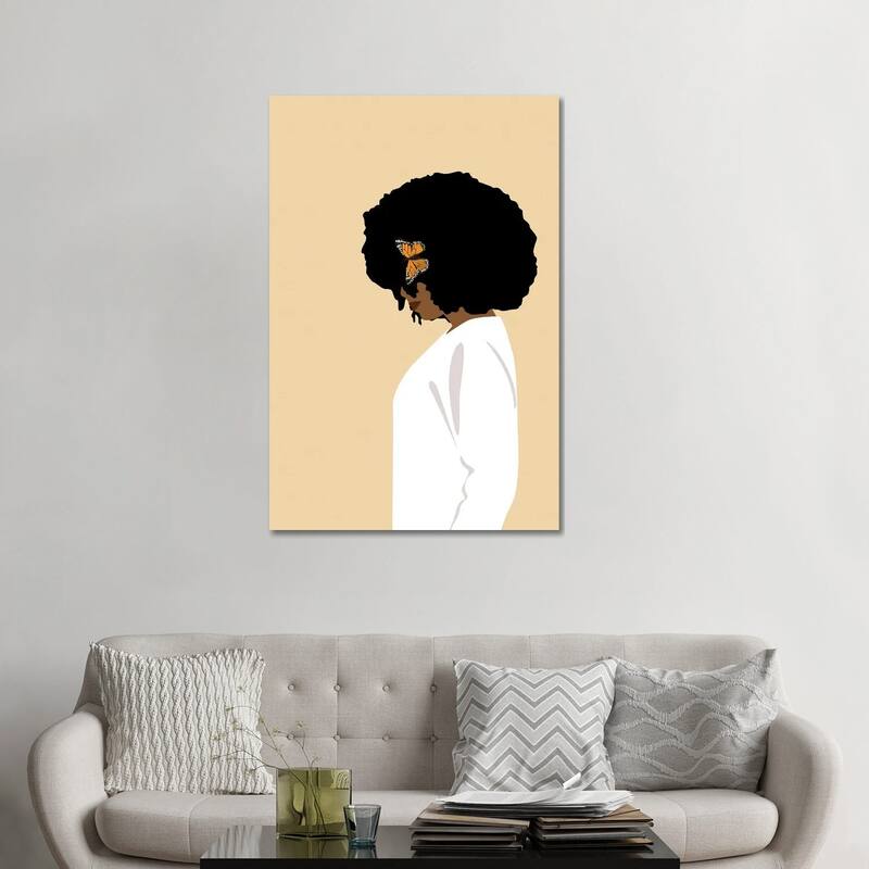 iCanvas "Afro Girl With Butterfly" by Tysee Ciage Canvas Print - 48x32x1.5