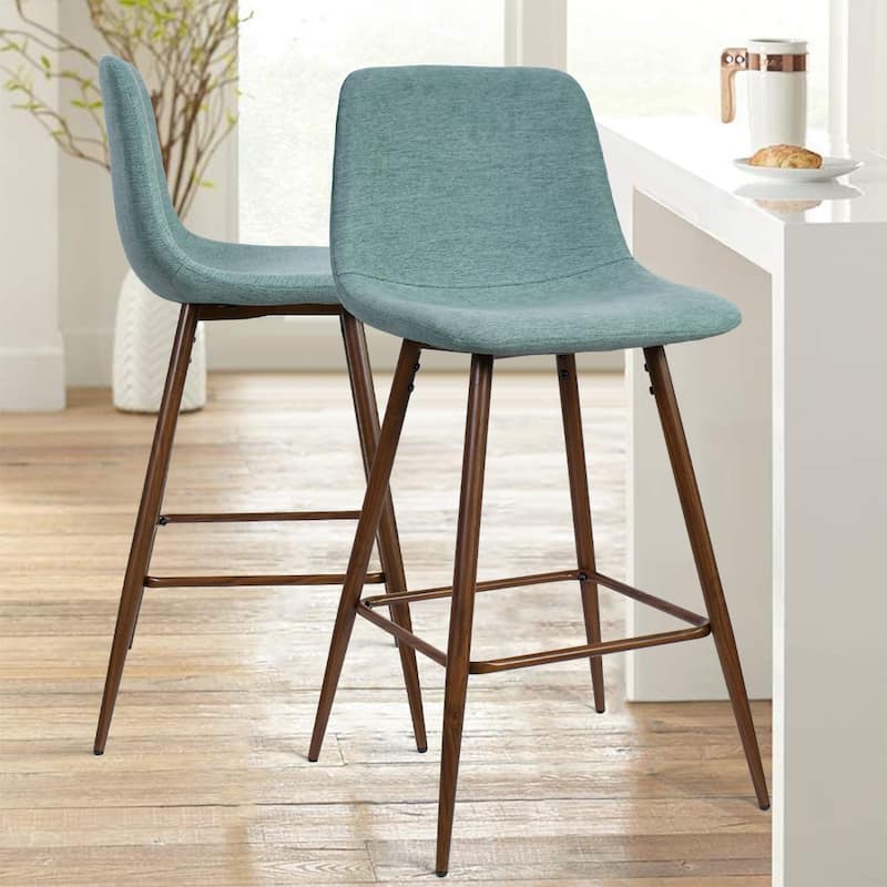 Fabric Upholstered 26" Counter Stool (Set of 2) - 38"x19"x19"