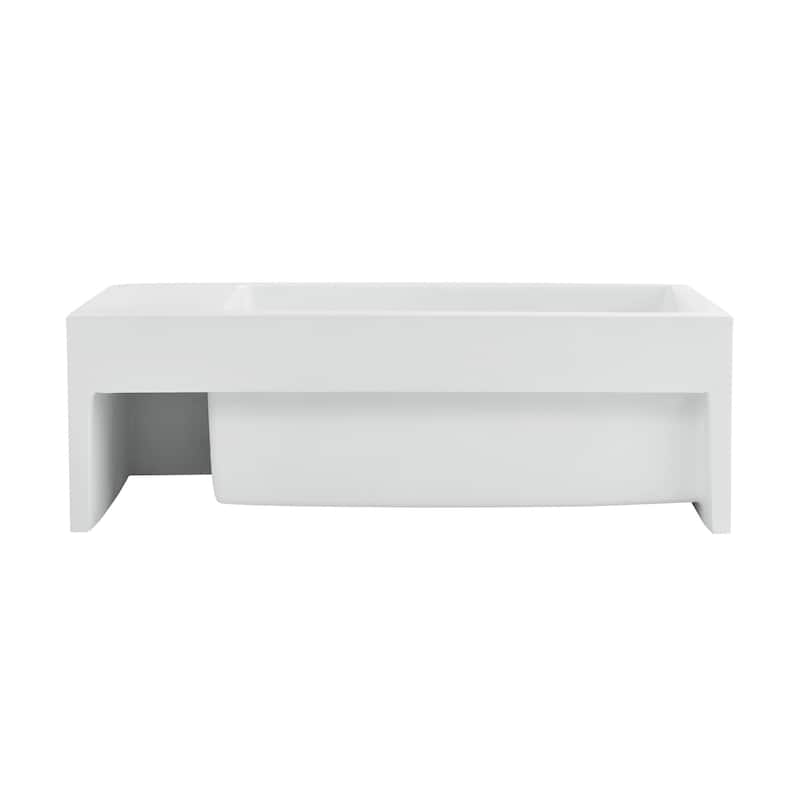Limoges 24" Rectangle Wall-Mount Bathroom Sink In Matte White - 11.8" x 23.75" 7.85"