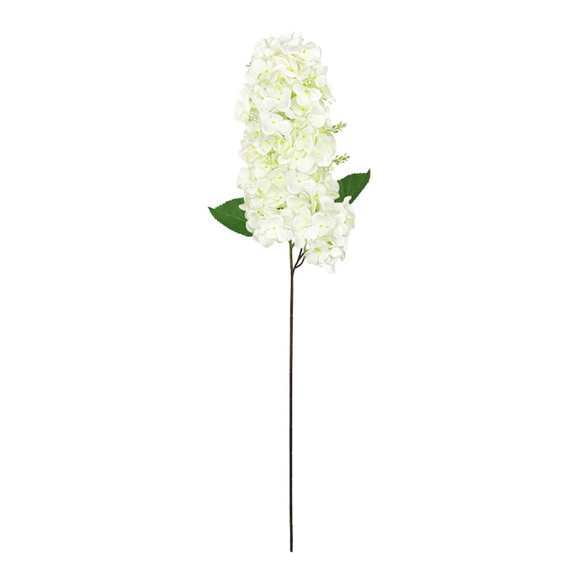 Set of 2 Deluxe Cream White Artificial Cone Hydrangea Flower Stem Spray 34in - 35" L x 5" W x 5" DP