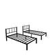 preview thumbnail 12 of 11, Triple Bunk Bed with Drawers, Metal Frame, Bed Head with Shelving, Twin over Twin & Twin, Black