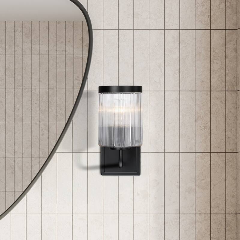 Aspen 4.75 in. 1-Light Matte Black Indoor Wall Sconce Light for Bathrooms - 10.25