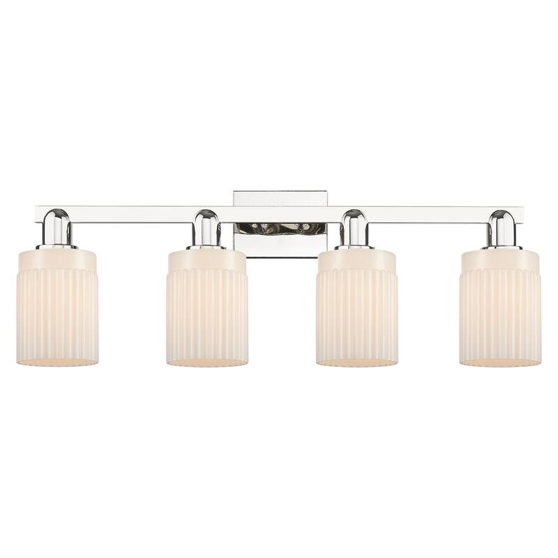 Innovations Lighting Endless Possibilities Arcadia - Hadley - 4 Light 32" Bath Vanity Light - Polished Nickel/Matte White