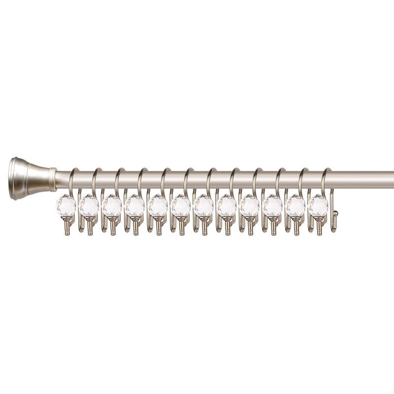 Utopia Alley Rustproof Zinc Double Shower Curtain Hooks for Bathroom, Crystal Design, Set of 12
