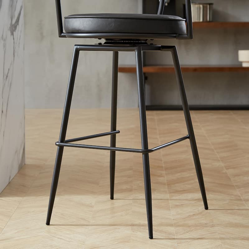 Art Leon Faux Leather Upholstery Swivel Barstool
