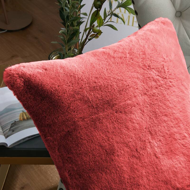 Serenta Heavy Fauxfur Pillow Shell 2 PC Set, NO INSERT