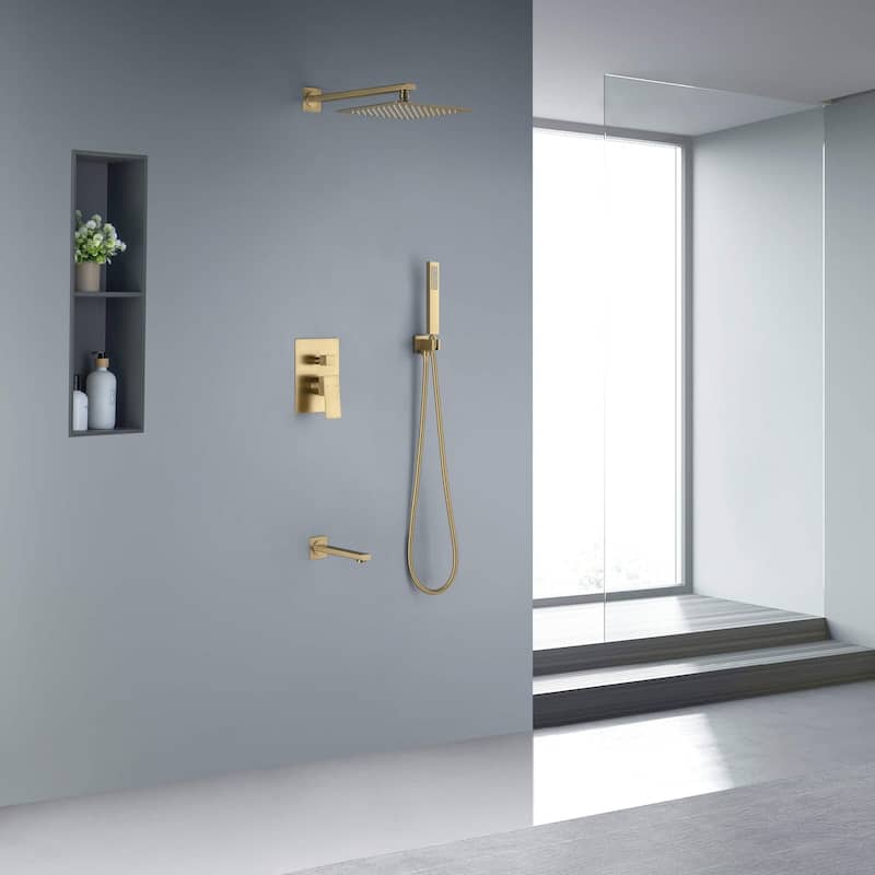 Cube Pressure Balanced 3-Function Shower System with Rough-In Valve