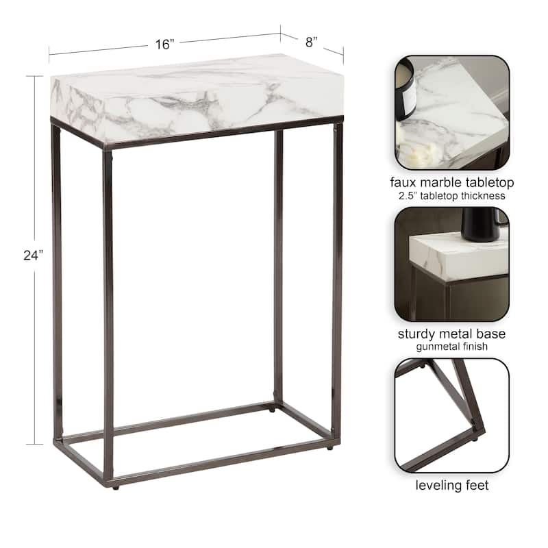 Kate and Laurel Karlsen Wood and Metal Slim Side Table