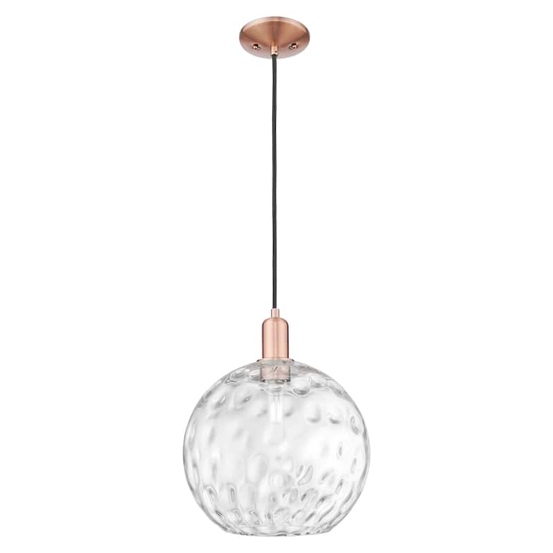Innovations Lighting Endless Possibilities Arcadia - Athens Water Glass - 1 Light 12" Cord Hung Mini Pendant - Antique Copper