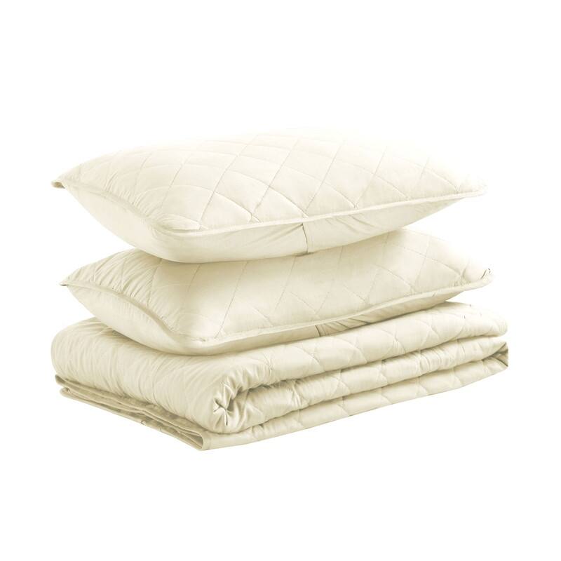 Modern Ultra Soft Microfiber Traditional Diamond Quilting Coverlet Quilt Set