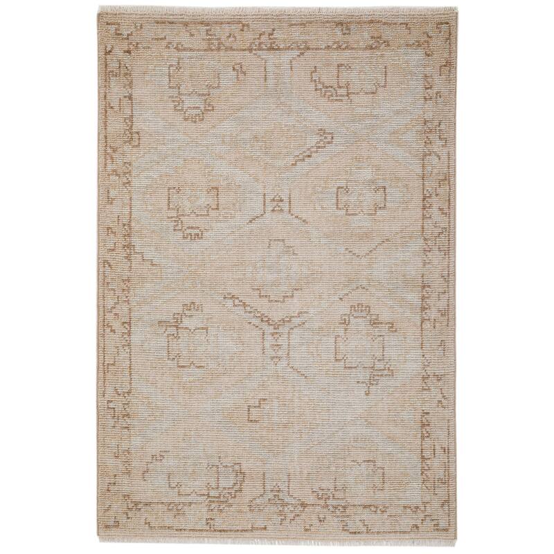 Terra by Obeetee Sienna Tracy Neutral Rug - Lavender/Ivory - 3' x 5'
