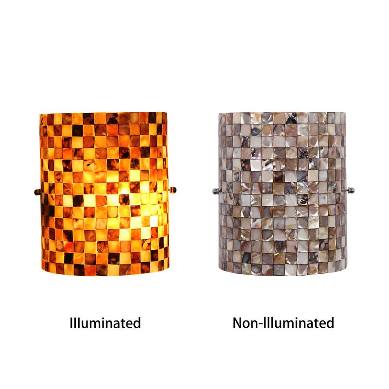 Mosaic Design 1-light Seashell Wall Sconce