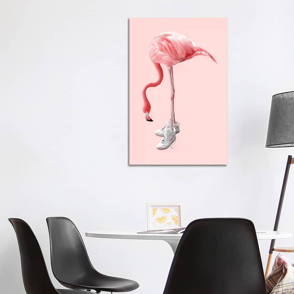 iCanvas "Sneaker Flamingo" by Jonas Loose Canvas Print