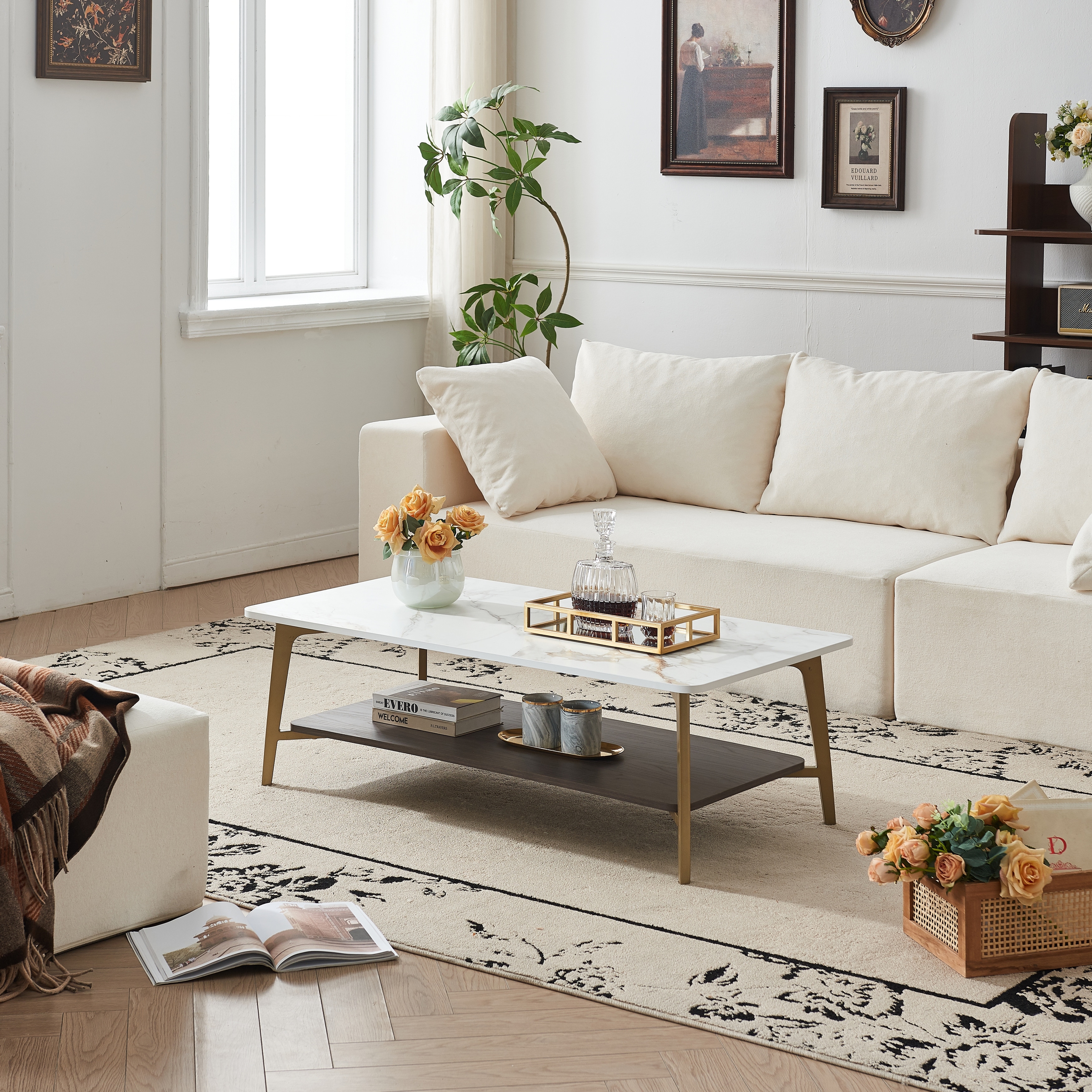 GDF Studio - Neron Modern Wood Coffee Table with Metal Frame
