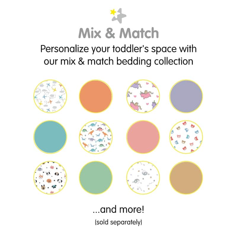 BreathableBaby Cotton Percale Pillowcase, For 13" x 18"/33 x 46 cm Toddler Pillow, Prints (2-Pack)