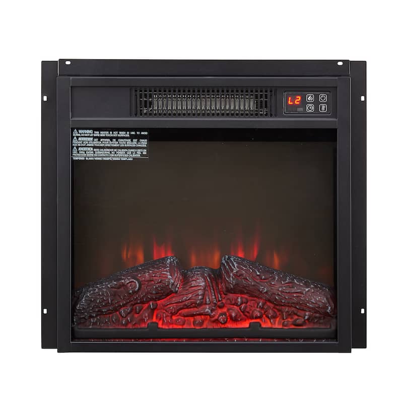 Electric Fireplace Insert 18" 1400W 120V ,Equipped with remote control, ultra thin heater with log set & realistic flame