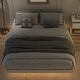 preview thumbnail 15 of 55, Modern Size Low Profile Platform Floating Bed with LED Lights Underneath