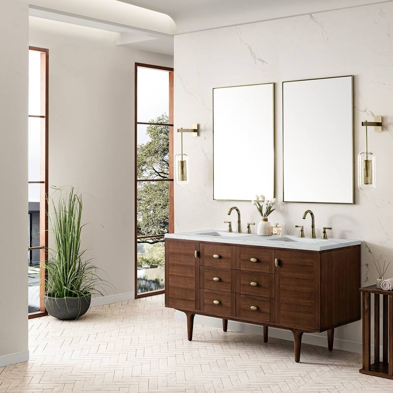 James Martin Vanities 670-V60D-FENC Amberly 60" Wall Mounted or Free