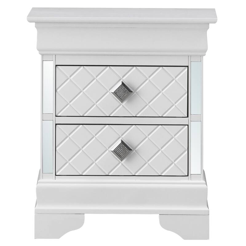 Verona Mirrored Wood 2-drawer Nightstand